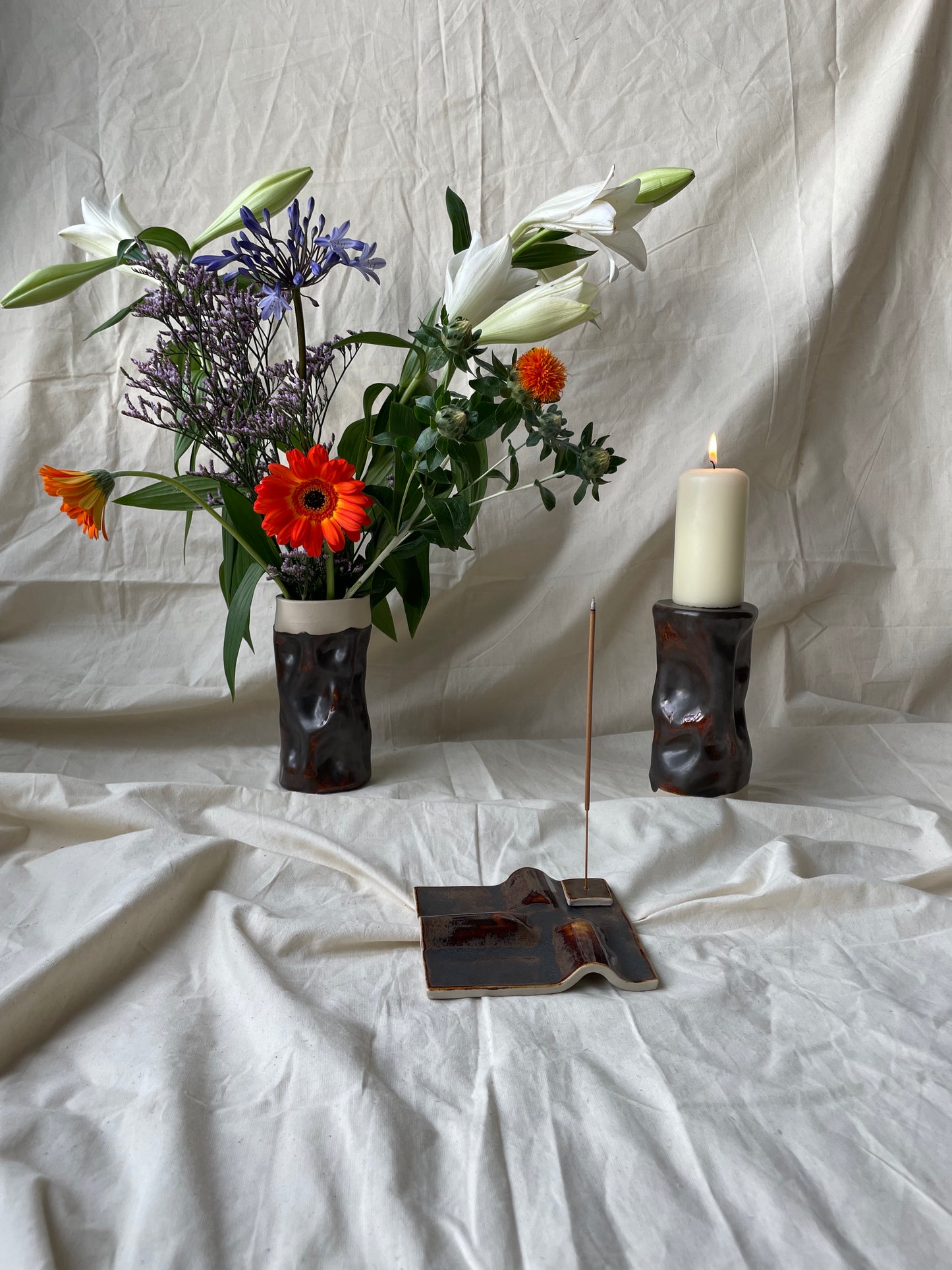 Brown Candle Castle/Vase